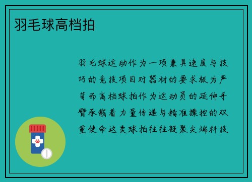 羽毛球高档拍