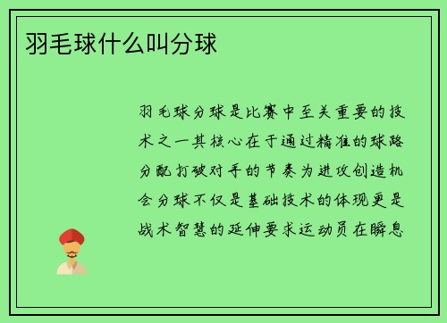 羽毛球什么叫分球